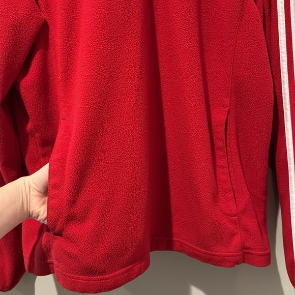 Adidas Nebraska Cornhusker 3 Stripe Mens L 2016 Edition Red Quarter Zip Pullover - Picture 3 of 7
